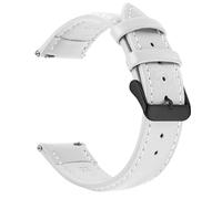 CKAKZTPTEV Genuine Leather Strap With Stainless Steel Buckle Quick Strap Change(White Black,20mm)