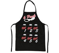 CKB IGGI Lot de 6 tabliers de cuisine fantaisie pour barbecue avec 6 poches et porte-bière, accessoires de cuisine, barbecue et jardin, 59 x 78 cm