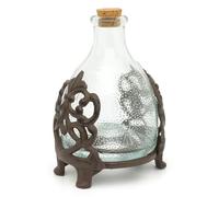 CKB LTD 1 x petit piège à guêpes - Bouteille en verre avec support en fonte pour pot à miel pour l'intérieur et l'extérieur