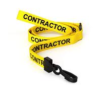 CKB LTD® 10x Yellow Jaune CONTRACTOR LANYARDS Breakaway Safety Lanyard Cordon Tour De Cou Pour Porte-Badges Avec Clip En Plastique