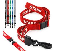 CKB LTD® 20x Red Rouge STAFF LANYARDS Breakaway Safety Lanyard Cordon Tour De Cou Pour Porte-Badges Avec Clip En Plastique