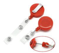 CKB Ltd 5x Rouge Cordon Rétractable Carte ID Support De Badge Reels with Belt Clip Ring Pull Ski Yoyo Pass Holder Recoil