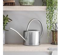 CKB LTD® Arrosoir d’intérieur en acier galvanisé de 1,9 L pour plantes d’intérieur, design contemporain en métal avec bec étroit et poignée haute (argent)
