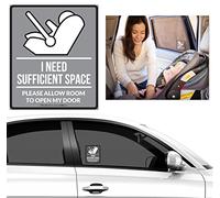 CKB Ltd® Autocollant en vinyle pour siège auto bébé - Avis d'avertissement indiquant la nécessité d'un espace suffisant pour ouvrir une portière de voiture - Adhésif latéral qui adhère à la fenêtre -