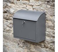 CKB Ltd® Boîte aux lettres murale verrouillable Secure Mail de stockage en charbon de bois en acier Grande d'extérieur en métal externe conçu pour grandes enveloppes et de petits colis 33x38x16.7cm