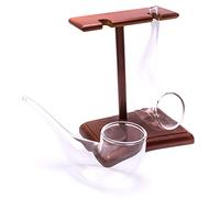 CKB LTD® Brandy Pipe Sipping Glasses Set With Wooden Display Stand Verre à Cognac Brandy 75ml - Pack of 2