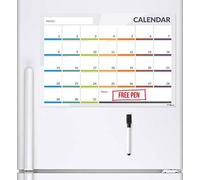 CKB Ltd® CALENDER Magnetic Fridge Board Tableau Mémo Magnétique Conseil Réfrigérateur Magnétique avec un marqueur Conseil White & Pen - Mémo Drywipe Magnet Tableau blanc Cuisine Notice Board Grande 31 jours Calendrier du mois Planner