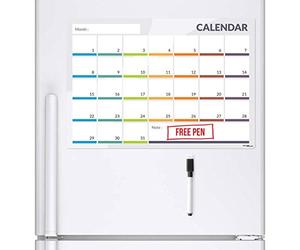 CKB Ltd® CALENDER Magnetic Fridge Board Tableau Mémo Magnétique Conseil Réfrigérateur Magnétique avec un marqueur Conseil White & Pen - Mémo Drywipe Magnet Tableau blanc Cuisine Notice Board Grande 31 jours Calendrier du mois Planner
