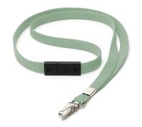 CKB LTD Cordon de cou détachable de sécurité avec clip en métal pivotant pour porte-carte d’identité - Design à libération rapide en masse, vert sauge, Pack of 100