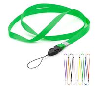 CKB LTD Cordon Lanyard courroie de cou Strap lanière For Carte ID Support De Badge Card/Mobile Phone USB Gym Key Access Pass Holder Loop Clips (Vert, 100 pièces)