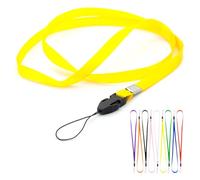 CKB LTD Cordon Lanyard courroie de cou Strap lanière For Carte ID Support De Badge Card/Mobile Phone USB Gym Key Access Pass Holder Loop Clips (Jaune, 100 pièces)