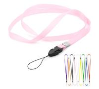 CKB LTD Cordon Lanyard courroie de cou Strap lanière For Carte ID Support De Badge Card/Mobile Phone USB Gym Key Access Pass Holder Loop Clips (Rose, 10 pièces)