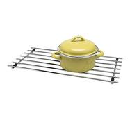 CKB LTD® - Dessous de plat taille moyenne, rectangulaire en acier chromé, protection de plan de travail en métal pour poser casseroles et poêles, 40 x 24 cm