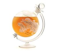 CKB Ltd GLOBE DECANTER With Cradle Holder & Glass Cork Lid - Blown Hand - Carafe à Décanter Décanteur Bouteille de Vin - Idéal pour Vodka Whisky, Scotch, Rhum Tequila & More - 700ml