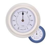 CKB LTD Horloge de marée Traditionnelle Nautique résistante aux intempéries Intérieur et extérieur - Alimentation par Piles - Décoration idéale pour la Maison ou la Caravane Acier (lys Blanc)