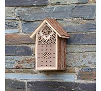 CKB LTD Hôtel Insecte en Bois Naturel pour Abeilles Coccinelle Papillon et Autres Insectes Volants abri Jardin nid Jardin Habitat extérieur Maison extérieur Maison Habitat - Petite Taille 16x9x23cm