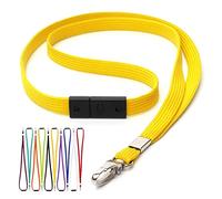 CKB LTD Jaune Cordons Tour de Cou Lanière Breakaway anti-étouffement - Gâchette pivotant Clip en metal tubulaire 10mm Lanyards pour Porte Badge Lot de 50 Pièces