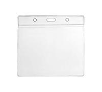 CKB LTD Lot De 10 claire horizontal porte badge transparent en plastique porte-cartes etanche pour d'identité étiquette pour nom, Carte École D'étudiant, Carte de Visite 118 x 110mm Holds 115 x 95mm