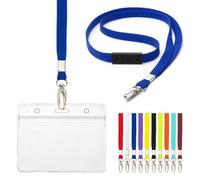 CKB LTD Lot de 10 cordons de sécurité avec porte-cartes avec joint d'étanchéité transparent, supports étanches, étiquette de nom, badges de portefeuille en plastique pour le travail, les événements p
