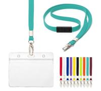 CKB LTD Lot de 10 cordons de sécurité avec porte-cartes avec joint d'étanchéité transparent, supports étanches, étiquette de nom, badges de portefeuille en plastique pour identification de travail, é