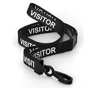 CKB LTD® Lot de 10 Noir Visit Courroie tour de cou avec Lanière à Clip Plastique en Rotatif pour Cou Cordons de Badge de Bureau Carte de Visite étiquette pour nom Porte-Badge D'identification