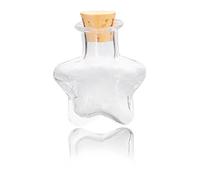 CKB LTD Lot de 10 petites bouteilles en verre en forme d'étoile avec bouchon en liège pour potion à souhaits, loisirs créatifs, mariage, fabrication de bijoux - 1,5 ml