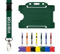 CKB LTD Lot de 2 cordons tour de cou avec clip en métal pivotant - Tirette à dégagement rapide (vert)