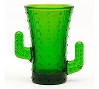CKB LTD Lot de 4 verres à shot Cactus Tequila 50 ml Nouveauté Petit spiritueux Verre coloré Vert