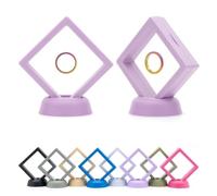 CKB LTD Lot de 5 boîtes de rangement flottantes 3D pour bijoux, pierres précieuses, pièces de monnaie à collectionner et articles d'artisanat (mauve violet) 7 x 7 x 2 cm