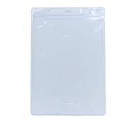 CKB LTD Lot de 50x A5 Grande Plastique Porte-Badges Pour Carte D'identité Verticale Étanche Transparente Avec Fermeture éclair Refermable Étiquette Pour Nom 25 x 17cm Claire - Contient 166 x 220 mm
