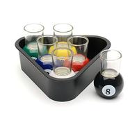 CKB LTD - Lot de 6 verres à billard avec plateau triangulaire, pour salle de jeu et bar
