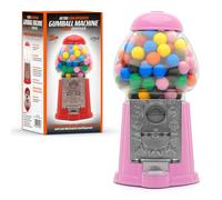 CKB LTD Machine à chewing-gum rétro distributeur de bonbons tirelire boîte à monnaie pièce actionnée économiseur H23cm (Petite taille 23 x 12,5 x 11,5cm) (Rose)