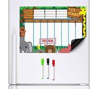 CKB LTD® Magnetic Reward Chart Jungle Animals | Magnétique Récompense et tâches Chart Sec pour Réfrigérateur 7 Jours pour Les réfrigérateurs | Tableau de récompenses magnétique, en Anglais