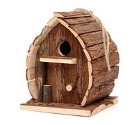 CKB LTD Nichoir à Oiseaux en Bois Rustique Naturel résistant aux intempéries idéal pour Toutes Les Tailles de Jardin Volière à Suspendre extérieur Arbre ou Balcon Décoration Terrasse Nid pour Oiseaux