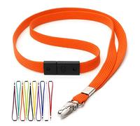 CKB LTD Orange Cordons Tour de Cou Lanière Breakaway anti-étouffement - Gâchette pivotant Clip en metal tubulaire 10mm Lanyards pour Porte Badge Lot de 100 Pièces