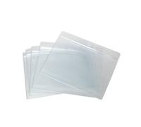 CKB LTD Pack de 100 Horizontal A6 porte-badges Carte d'identité Vinyle plastique étanche transparente pour ID d'identité avec fermeture refermable 13cm x 16cm Pour Carte 10.5cm x 14.8cm Grande taille