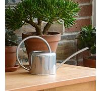 CKB LTD Petit arrosoir d'intérieur de 1.1L en Acier galvanisé avec revêtement en Poudre de Couleur Craie pour Plantes d'intérieur Design Contemporain en métal avec Bec étroit et poignée Haute Argent