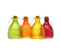 CKB LTD Petit piège à guêpes en verre coloré avec cintre en métal - Design traditionnel attrayant à suspendre piège à insectes pour intérieur ou extérieur (assortiment de 4 pièces)