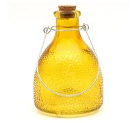 CKB LTD Petit piège à guêpes en verre coloré avec cintre en métal - Design traditionnel attrayant à suspendre piège à insectes pour l'intérieur et l'extérieur (jaune)