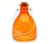 CKB LTD Petit piège à guêpes en verre coloré avec cintre en métal - Design traditionnel attrayant à suspendre piège à insectes pour intérieur ou extérieur (orange)