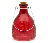 CKB LTD Petit piège à guêpes en verre coloré avec cintre en métal - Design traditionnel attrayant à suspendre avec piège à insectes pour intérieur ou extérieur (rouge)