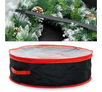 CKB LTD Sac de rangement pour couronne de Noël - Étanche - Pour décorations d'Halloween - Récipient circulaire rond avec poignées de transport - Peut contenir jusqu'à 60 cm x 20 cm