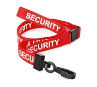 CKB LTD Security LANYARDS Lot de 20 cordons de sécurité tour de cou pivotants avec clip en plastique pour porte-carte d'identité - Design à libération rapide (rouge)