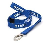 CKB LTD Staff LANYARDS Cordon tour de cou pivotant en métal pour porte-carte d'identité - Design à libération rapide, bleu, Pack of 100