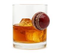 CKB LTD Verre fantaisie en forme de balle de cricket - Cadeau unique pour cricket, joueur, arbitre, entraîneur - Pour whisky, eau, jus ou cocktail - Coffret cadeau (transparent)