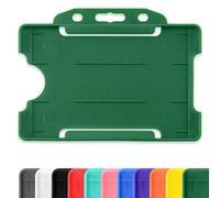 CKB LTD Vert Lot de 100 porte-badges en plastique rigide à glisser sur une face ouverte pour carte d'identité badge horizontal ou paysage, peut contenir une carte de crédit CR80 86 mm 54 mm