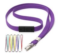 CKB LTD Violet Cordons Tour de Cou Lanière Breakaway anti-étouffement - Gâchette pivotant Clip en metal tubulaire 10mm Lanyards pour Porte Badge Lot de 10 Pièces
