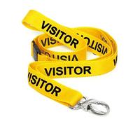 CKB LTD Visitor Laniers Lot de 100 cordons tour de cou pivotants en métal pour porte-carte d'identité - Design à libération rapide (jaune, lot de 100)