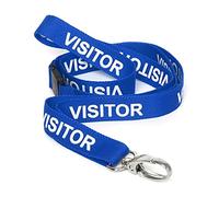 CKB LTD Visitor Lanyard Lot de 10 cordons tour de cou pivotants avec clip en métal pour porte-carte d'identité - Design à libération rapide - Bleu