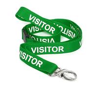 CKB LTD Visitor LANYARDS - Lot de 10 cordons de sécurité pivotants en métal pour porte-carte d'identité - Libération rapide (vert, lot de 10)